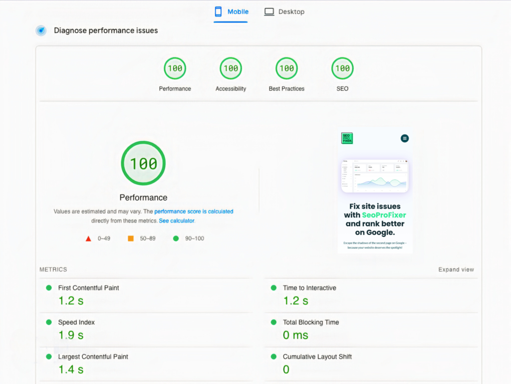 page speed fix